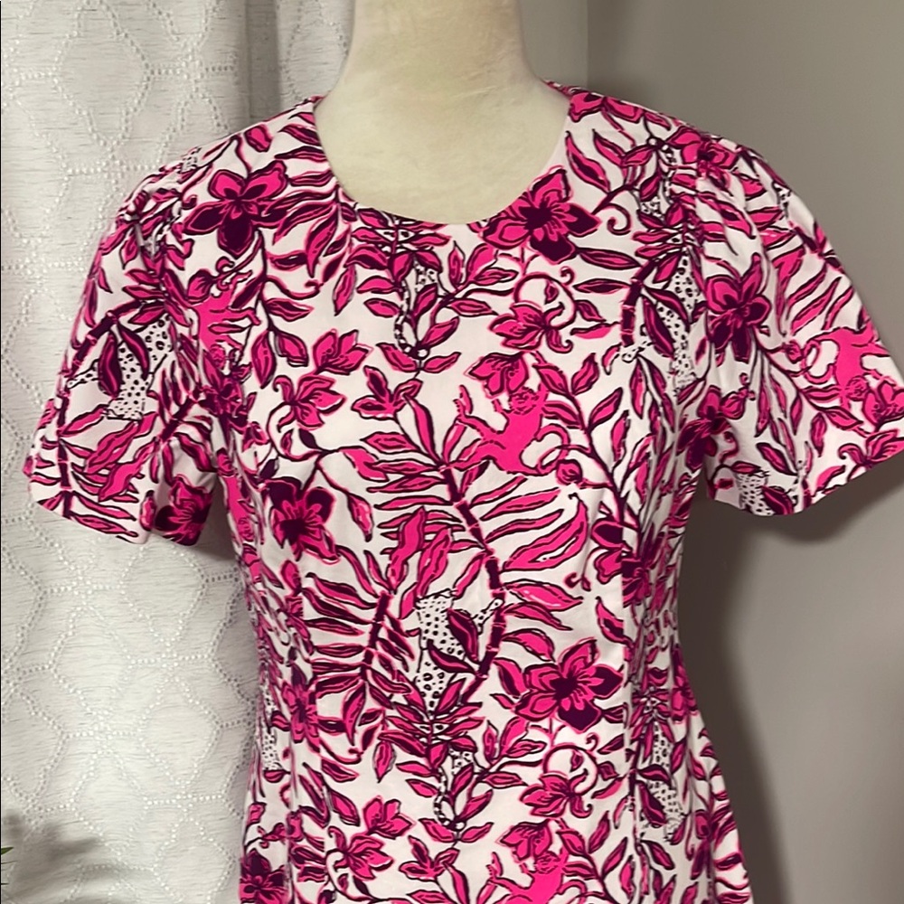 Lilly Pulitzer Vibrant Pink and White Floral Dress size 8 - Picture 2 of 4